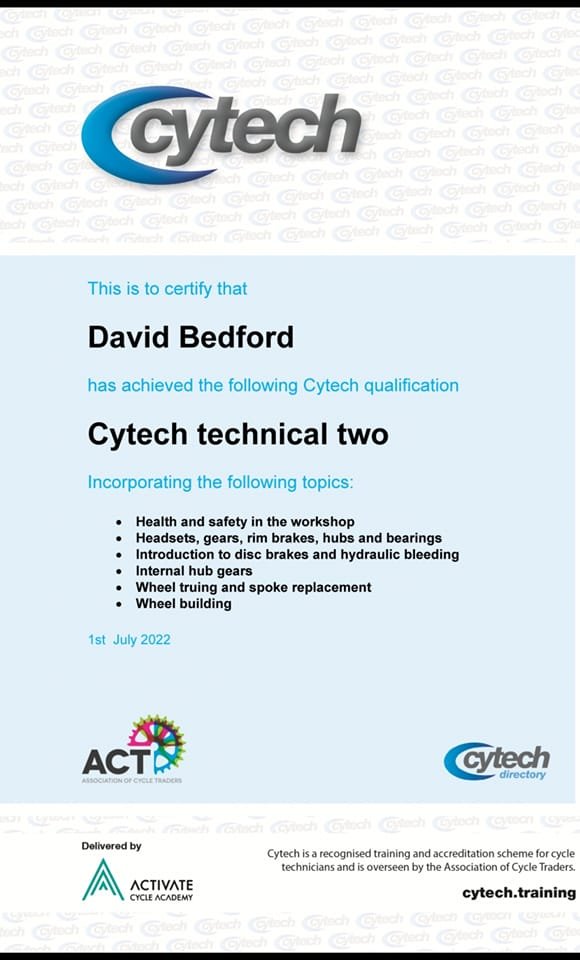 Dave Cytech cert Dave Cytech cert
